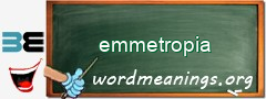 WordMeaning blackboard for emmetropia